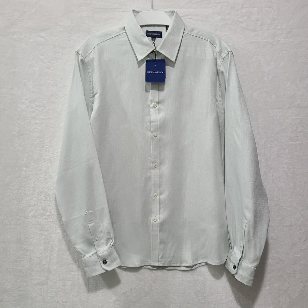 Jack Maverick Linen Shirt Mens Size L Gray Regular Long Sleeve Button Up NWT